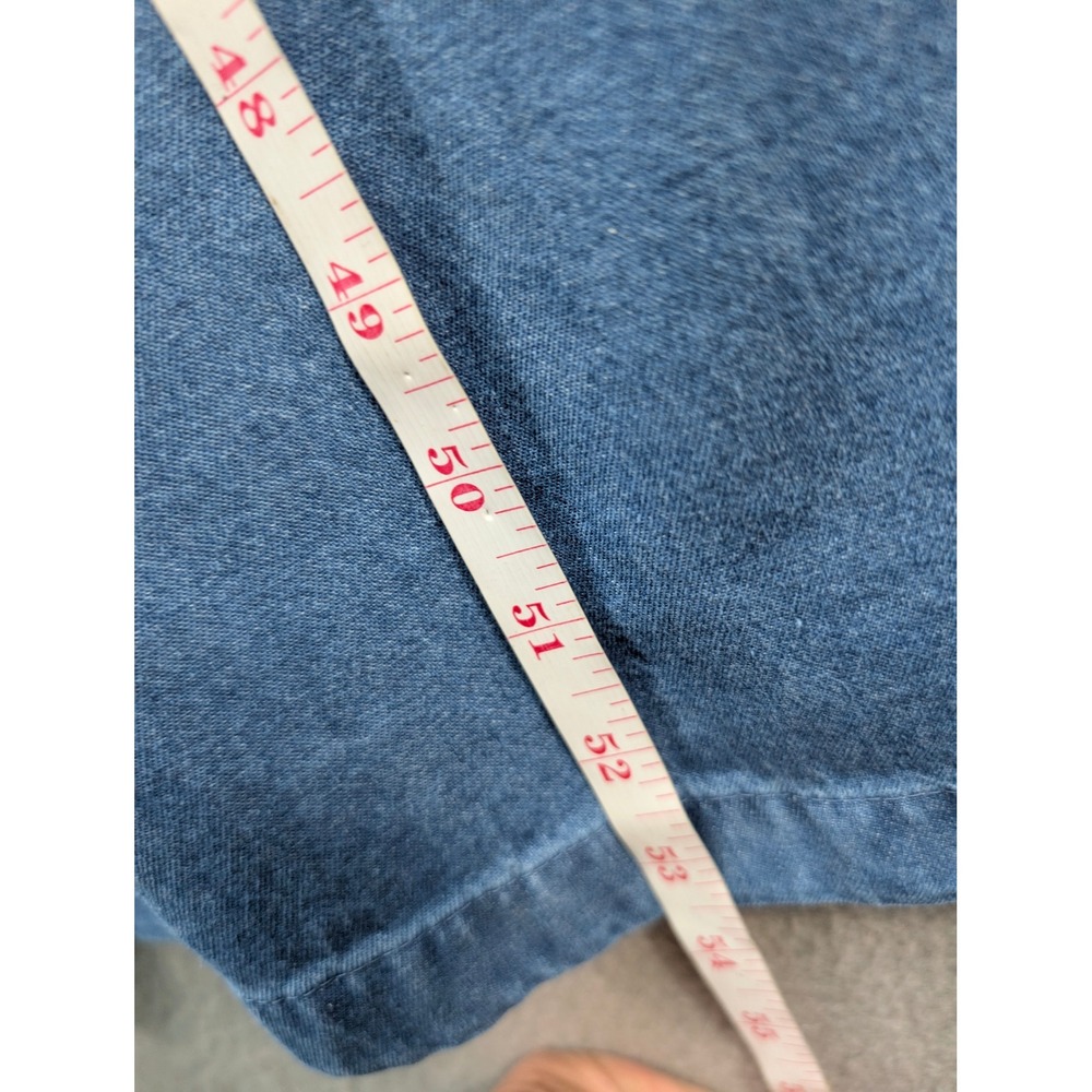 Vermont Country Store Denim Sleeveless Midi Dress XL Blue Cotton Pintuck Jumper - Picture 10 of 12